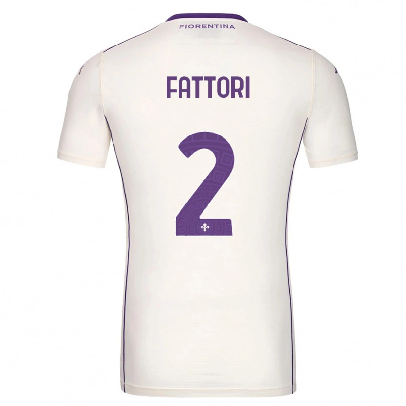 Danxen Kvinnor Filippo Fattori #2 Vit Lila Röd Bortatröja Matchtröjor 2025/26 Tröjor T-Tröja