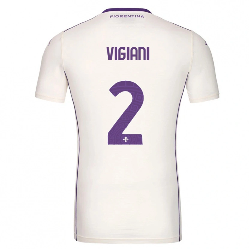 Danxen Kvinnor Lorenzo Vigiani #2 Vit Lila Röd Bortatröja Matchtröjor 2025/26 Tröjor T-Tröja