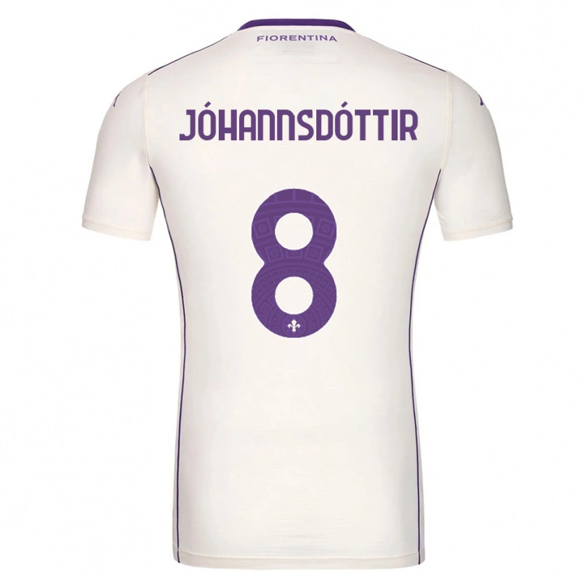 Danxen Kvinnor Alexandra Jóhannsdóttir #8 Vit Lila Röd Bortatröja Matchtröjor 2025/26 Tröjor T-Tröja