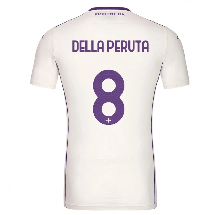 Danxen Kvinnor Victoria Della Peruta #8 Vit Lila Röd Bortatröja Matchtröjor 2025/26 Tröjor T-Tröja