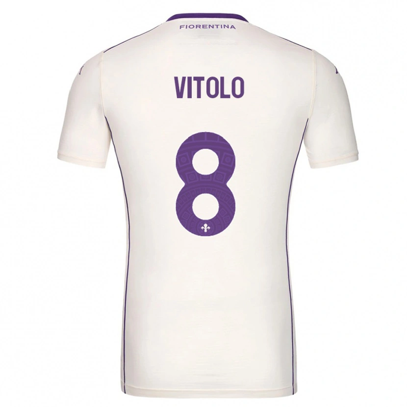 Danxen Kvinnor Federico Vitolo #8 Vit Lila Röd Bortatröja Matchtröjor 2025/26 Tröjor T-Tröja