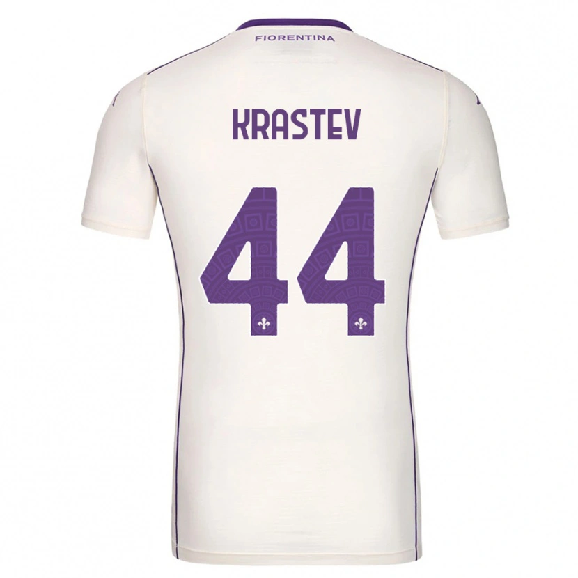 Danxen Kvinnor Dimo Krastev #44 Vit Lila Röd Bortatröja Matchtröjor 2025/26 Tröjor T-Tröja