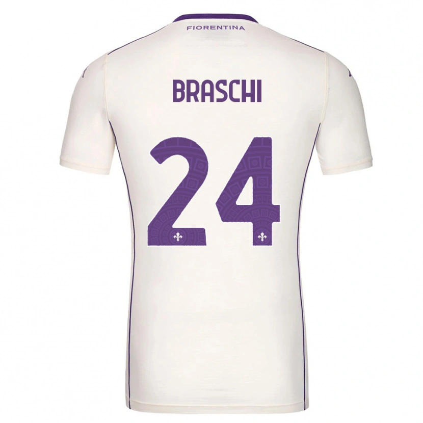 Danxen Kvinnor Riccardo Braschi #24 Vit Lila Röd Bortatröja Matchtröjor 2025/26 Tröjor T-Tröja