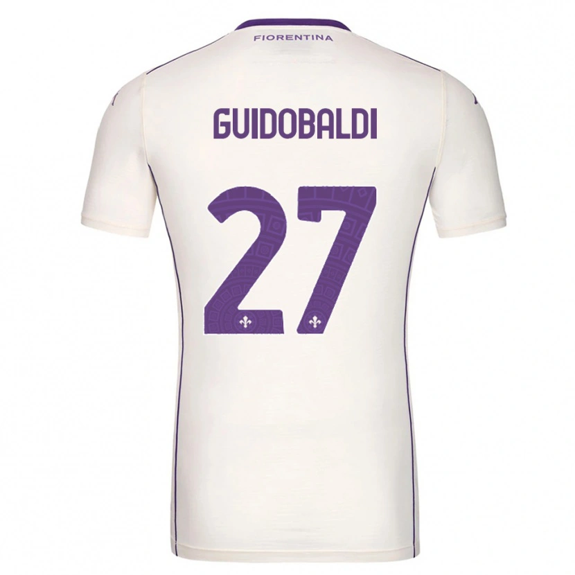 Danxen Kvinnor Filippo Guidobaldi #27 Vit Lila Röd Bortatröja Matchtröjor 2025/26 Tröjor T-Tröja