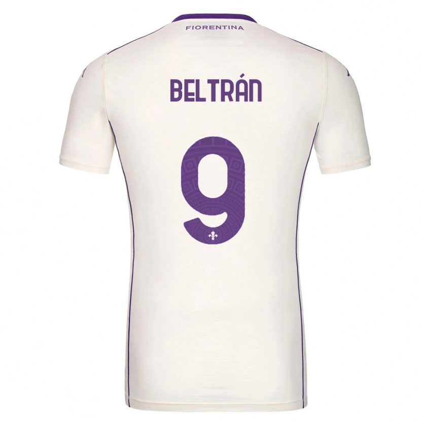 Danxen Kvinnor Lucas Beltrán #9 Vit Lila Röd Bortatröja Matchtröjor 2025/26 Tröjor T-Tröja