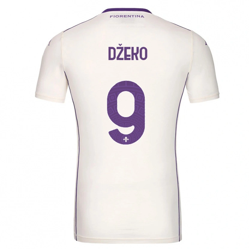 Danxen Kvinnor Edin Džeko #9 Vit Lila Röd Bortatröja Matchtröjor 2025/26 Tröjor T-Tröja
