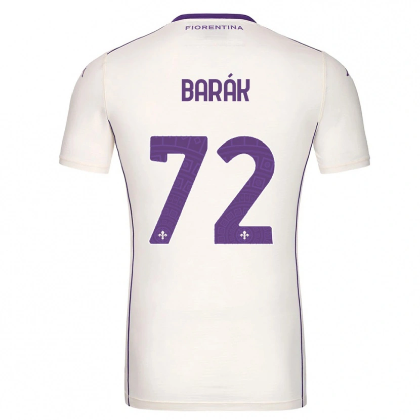 Danxen Kvinnor Antonín Barák #72 Vit Lila Röd Bortatröja Matchtröjor 2025/26 Tröjor T-Tröja