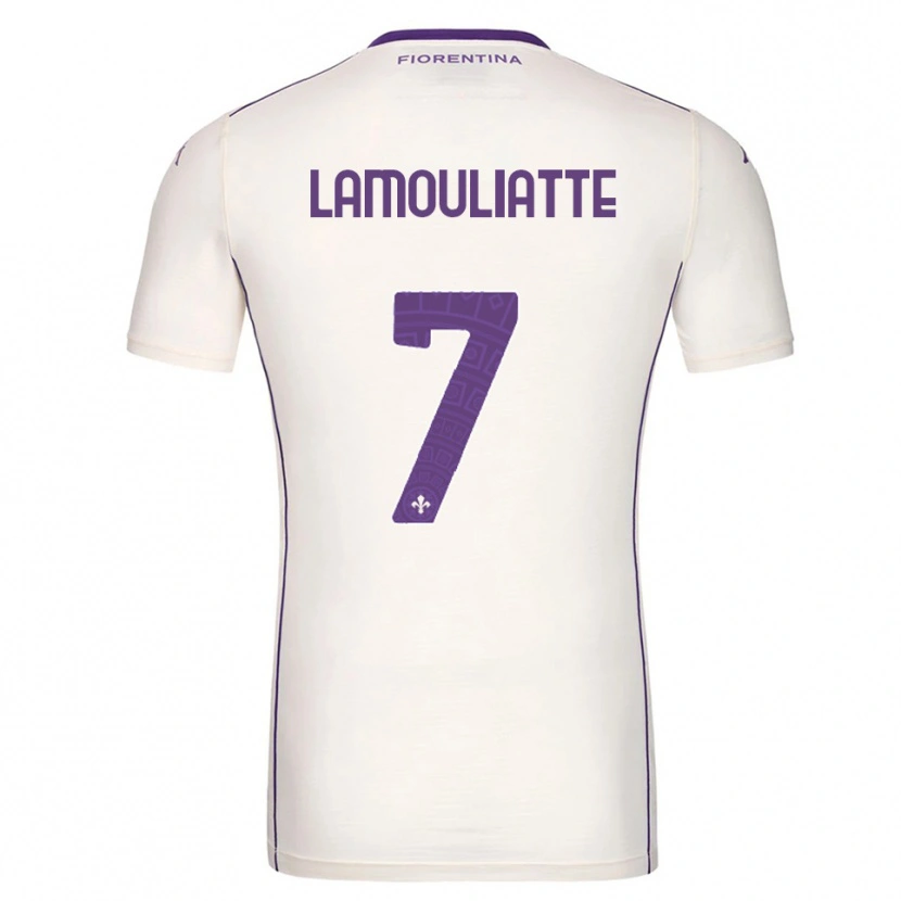 Danxen Kvinnor Hugo Lamouliatte #7 Vit Lila Röd Bortatröja Matchtröjor 2025/26 Tröjor T-Tröja