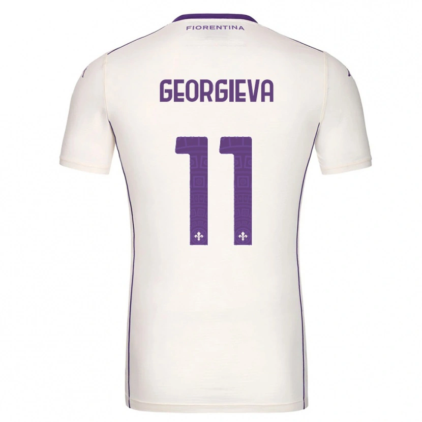 Danxen Kvinnor Marina Georgieva #11 Vit Lila Röd Bortatröja Matchtröjor 2025/26 Tröjor T-Tröja