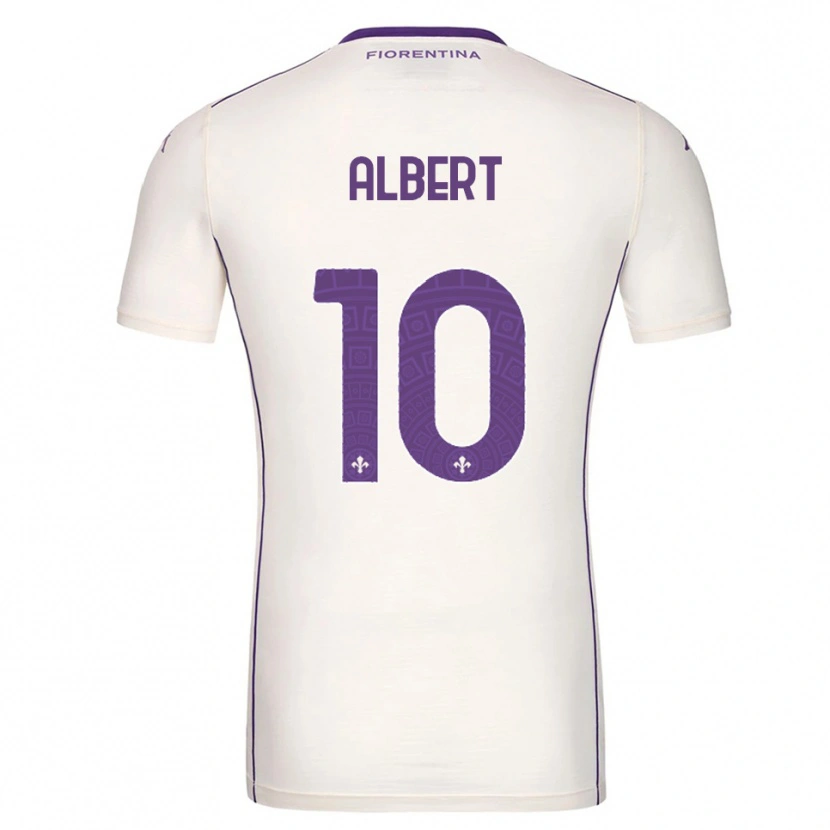 Danxen Kvinnor Albert Gudmundsson #10 Vit Lila Röd Bortatröja Matchtröjor 2025/26 Tröjor T-Tröja