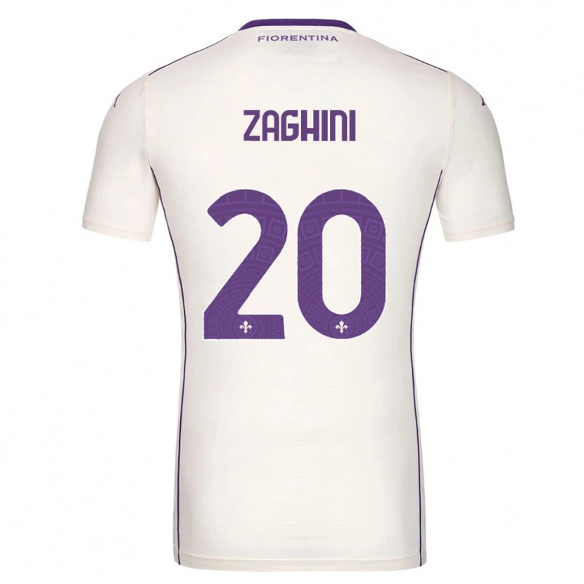 Danxen Kvinnor Alice Zaghini #20 Vit Lila Röd Bortatröja Matchtröjor 2025/26 Tröjor T-Tröja