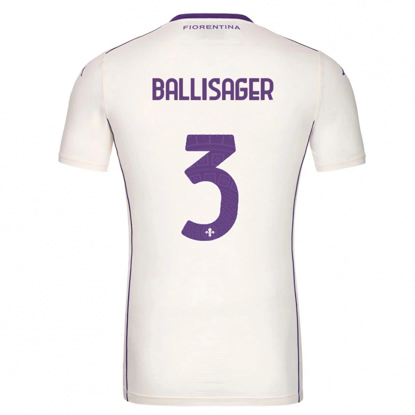 Danxen Kvinnor Stine Ballisager Pedersen #3 Vit Lila Röd Bortatröja Matchtröjor 2025/26 Tröjor T-Tröja