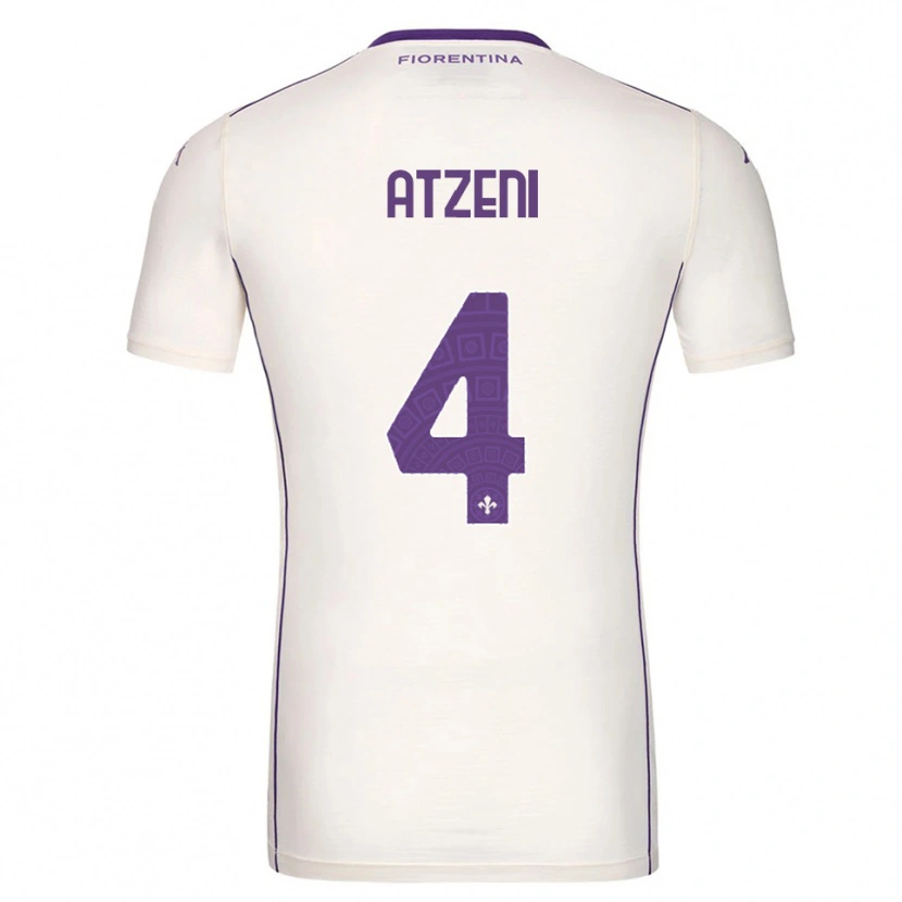 Danxen Kvinnor Davide Atzeni #4 Vit Lila Röd Bortatröja Matchtröjor 2025/26 Tröjor T-Tröja