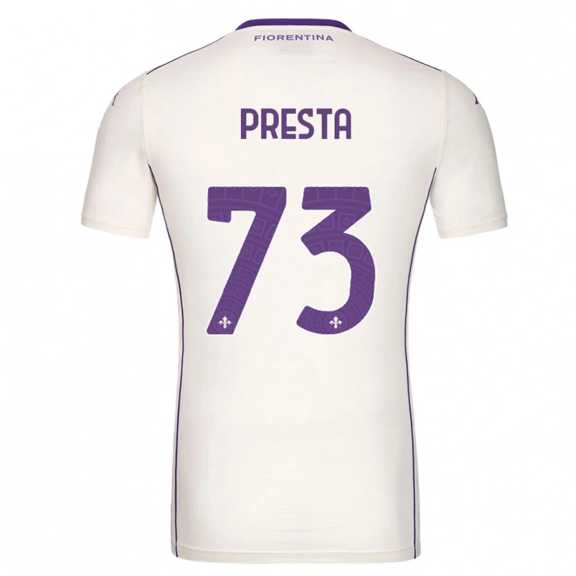Danxen Kvinnor Francesco Presta #73 Vit Lila Röd Bortatröja Matchtröjor 2025/26 Tröjor T-Tröja
