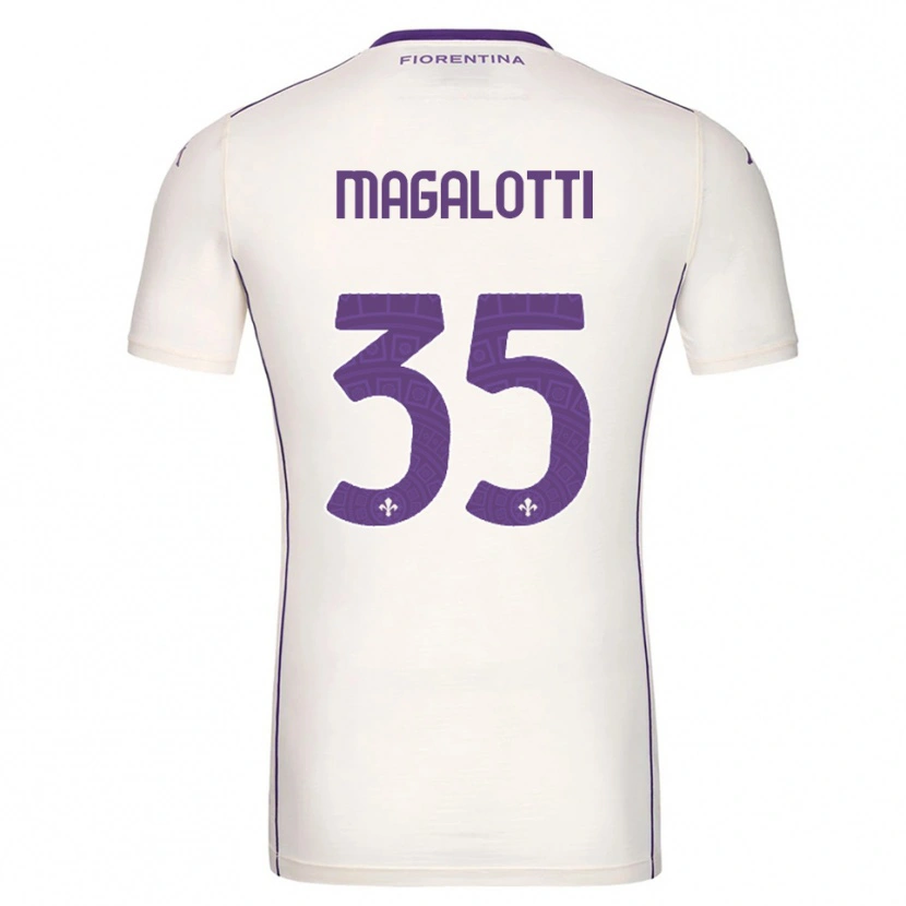 Danxen Kvinnor Mattia Magalotti #35 Vit Lila Röd Bortatröja Matchtröjor 2025/26 Tröjor T-Tröja