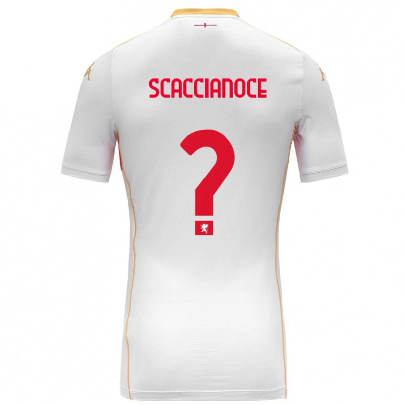 Danxen Kvinnor Francesco Scaccianoce #0 Vit Röd Bortatröja Matchtröjor 2025/26 Tröjor T-Tröja