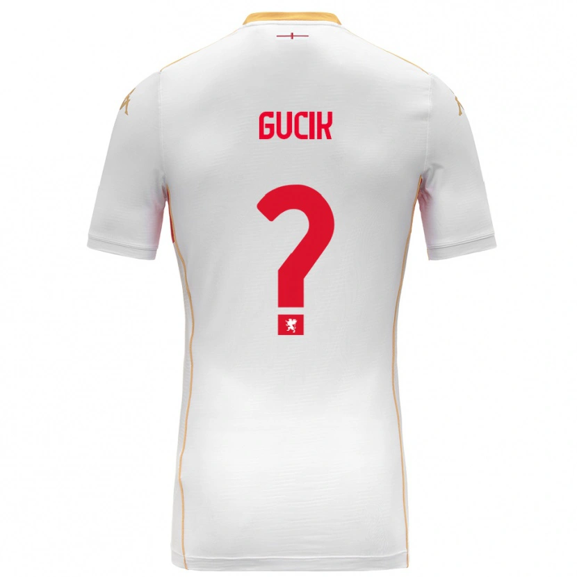 Danxen Kvinnor Nicolas Gucik #0 Vit Röd Bortatröja Matchtröjor 2025/26 Tröjor T-Tröja