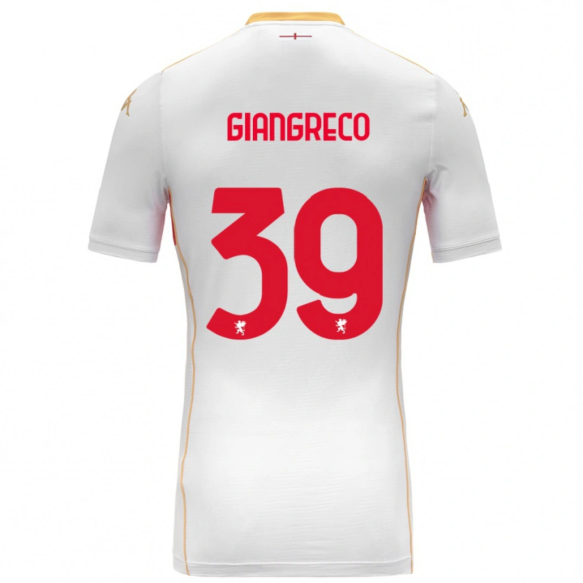 Danxen Kvinnor Nicolò Giangreco #39 Vit Röd Bortatröja Matchtröjor 2025/26 Tröjor T-Tröja