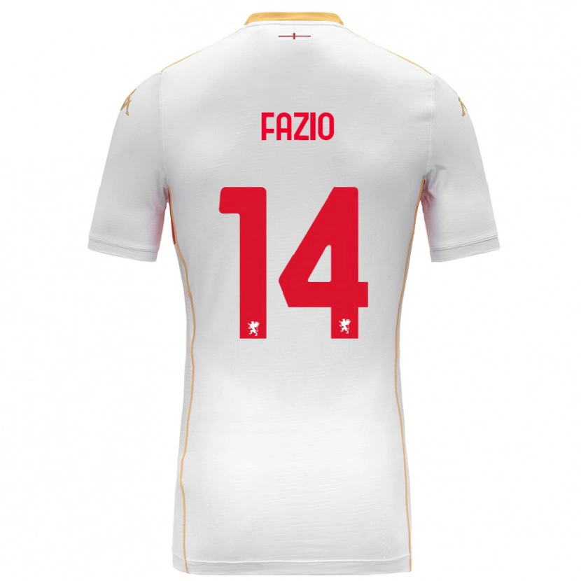 Danxen Kvinnor Tommaso Fazio #14 Vit Röd Bortatröja Matchtröjor 2025/26 Tröjor T-Tröja