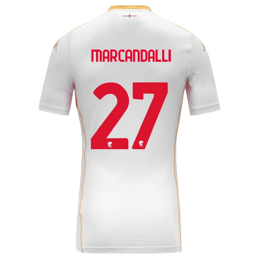 Danxen Kvinnor Alessandro Marcandalli #27 Vit Röd Bortatröja Matchtröjor 2025/26 Tröjor T-Tröja
