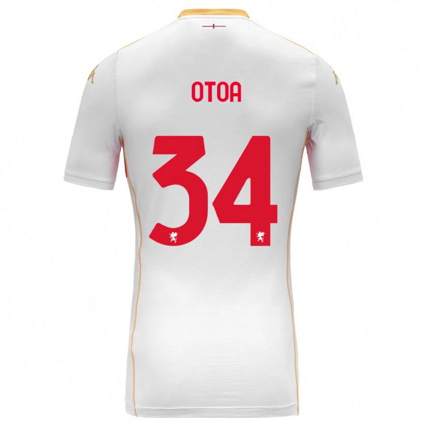 Danxen Kvinnor Sebastian Otoa #34 Vit Röd Bortatröja Matchtröjor 2025/26 Tröjor T-Tröja
