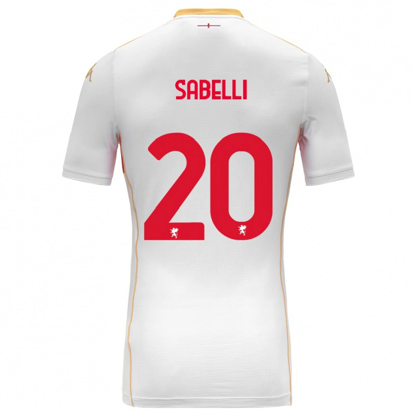 Danxen Kvinnor Stefano Sabelli #20 Vit Röd Bortatröja Matchtröjor 2025/26 Tröjor T-Tröja