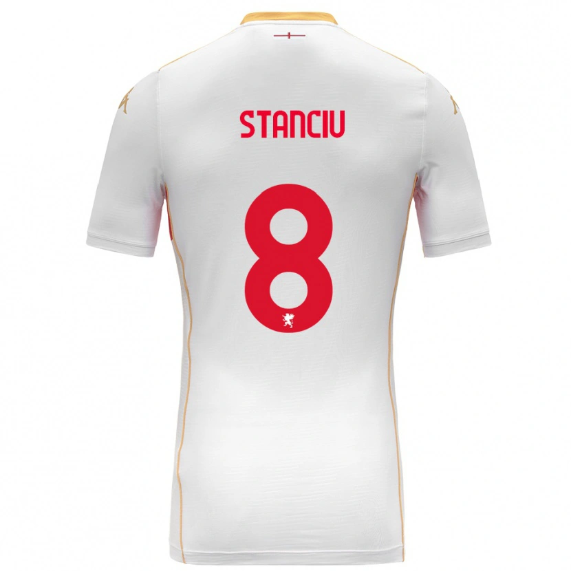 Danxen Kvinnor Nicolae Stanciu #8 Vit Röd Bortatröja Matchtröjor 2025/26 Tröjor T-Tröja