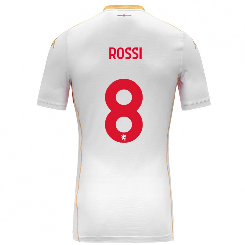 Danxen Kvinnor Gianluca Rossi #8 Vit Röd Bortatröja Matchtröjor 2025/26 Tröjor T-Tröja