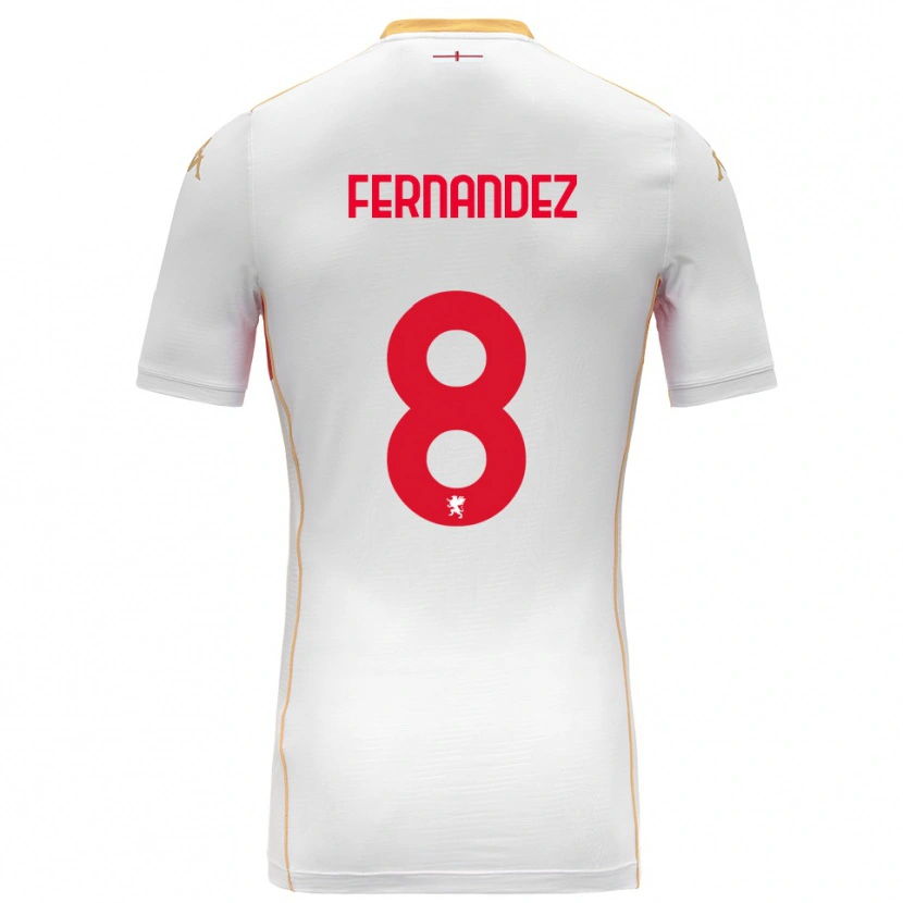 Danxen Kvinnor Maria Fernandez #8 Vit Röd Bortatröja Matchtröjor 2025/26 Tröjor T-Tröja