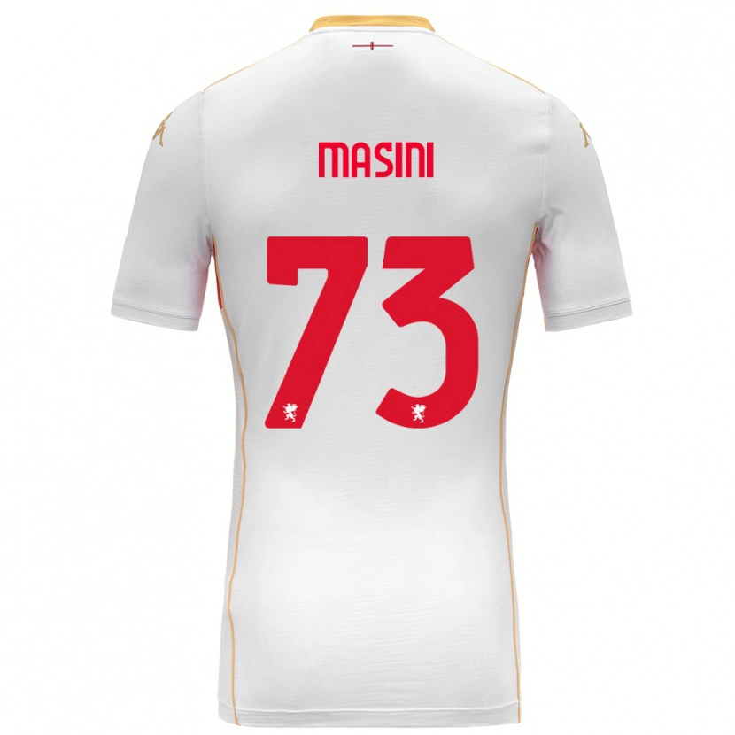 Danxen Kvinnor Patrizio Masini #73 Vit Röd Bortatröja Matchtröjor 2025/26 Tröjor T-Tröja