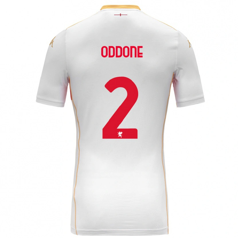 Danxen Kvinnor Riccardo Oddone #2 Vit Röd Bortatröja Matchtröjor 2025/26 Tröjor T-Tröja