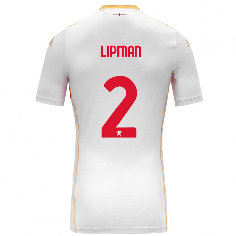 Danxen Kvinnor Emma Lipman #2 Vit Röd Bortatröja Matchtröjor 2025/26 Tröjor T-Tröja