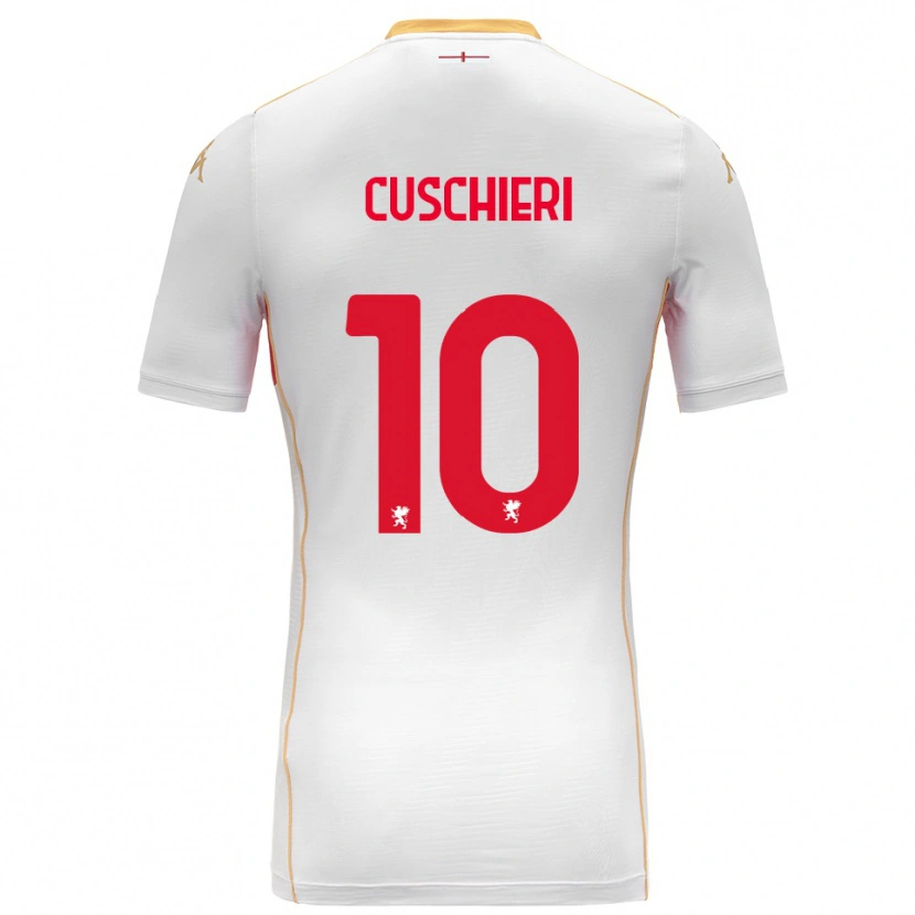 Danxen Kvinnor Rachel Cuschieri #10 Vit Röd Bortatröja Matchtröjor 2025/26 Tröjor T-Tröja