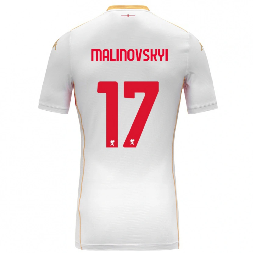 Danxen Kvinnor Ruslan Malinovskyi #17 Vit Röd Bortatröja Matchtröjor 2025/26 Tröjor T-Tröja