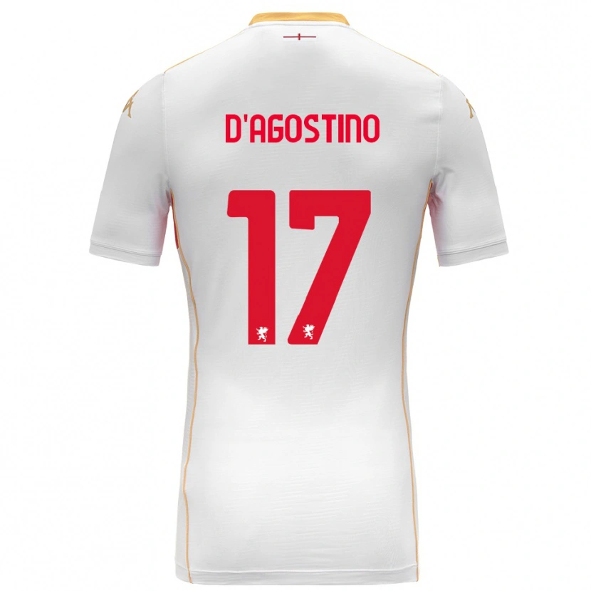 Danxen Kvinnor Riccardo D'agostino #17 Vit Röd Bortatröja Matchtröjor 2025/26 Tröjor T-Tröja