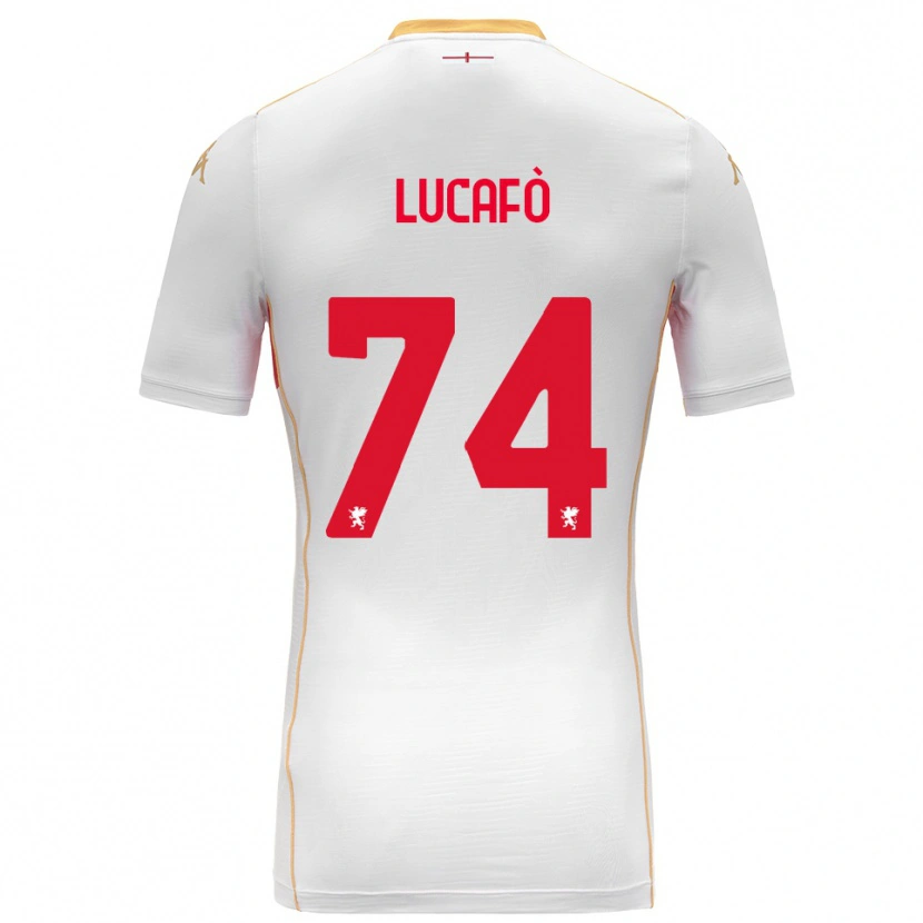 Danxen Kvinnor Sara Lucafò #74 Vit Röd Bortatröja Matchtröjor 2025/26 Tröjor T-Tröja