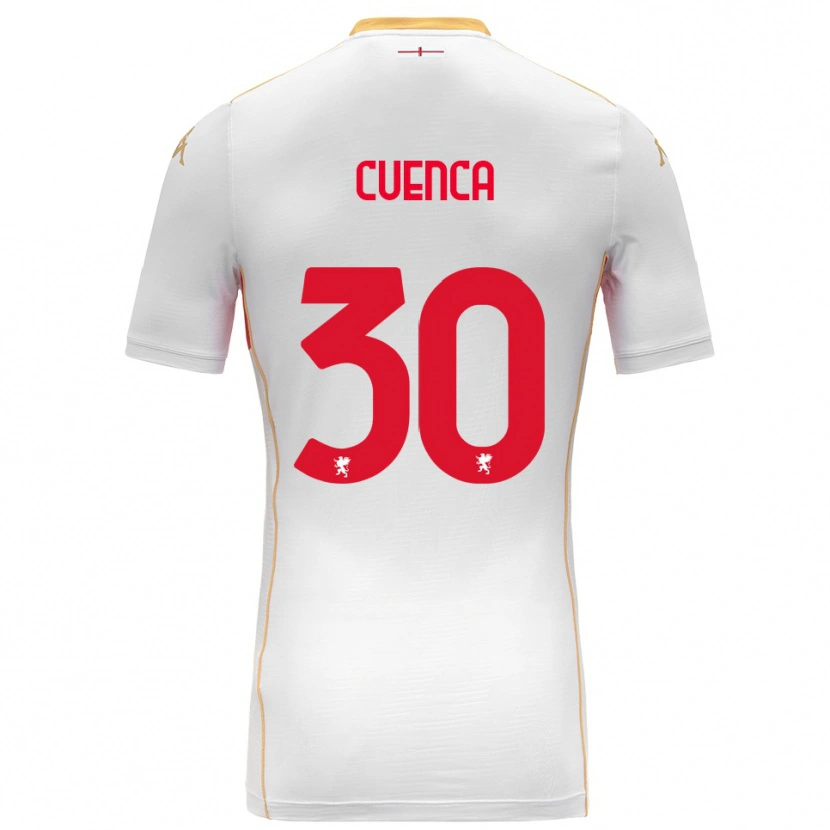 Danxen Kvinnor Hugo Cuenca #30 Vit Röd Bortatröja Matchtröjor 2025/26 Tröjor T-Tröja