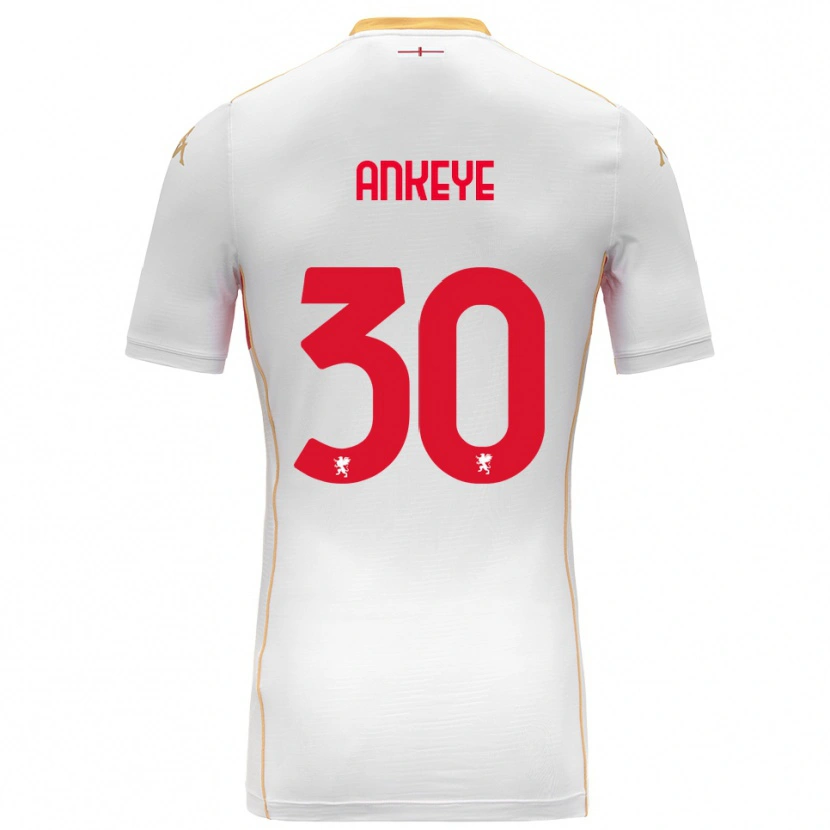 Danxen Kvinnor David Ankeye #30 Vit Röd Bortatröja Matchtröjor 2025/26 Tröjor T-Tröja