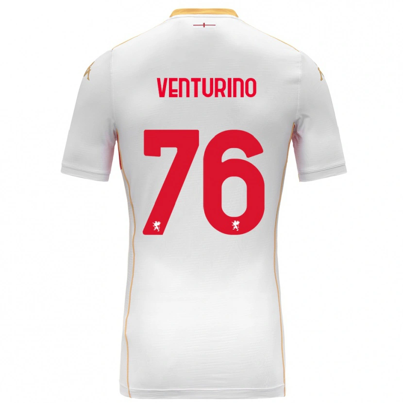 Danxen Kvinnor Lorenzo Venturino #76 Vit Röd Bortatröja Matchtröjor 2025/26 Tröjor T-Tröja