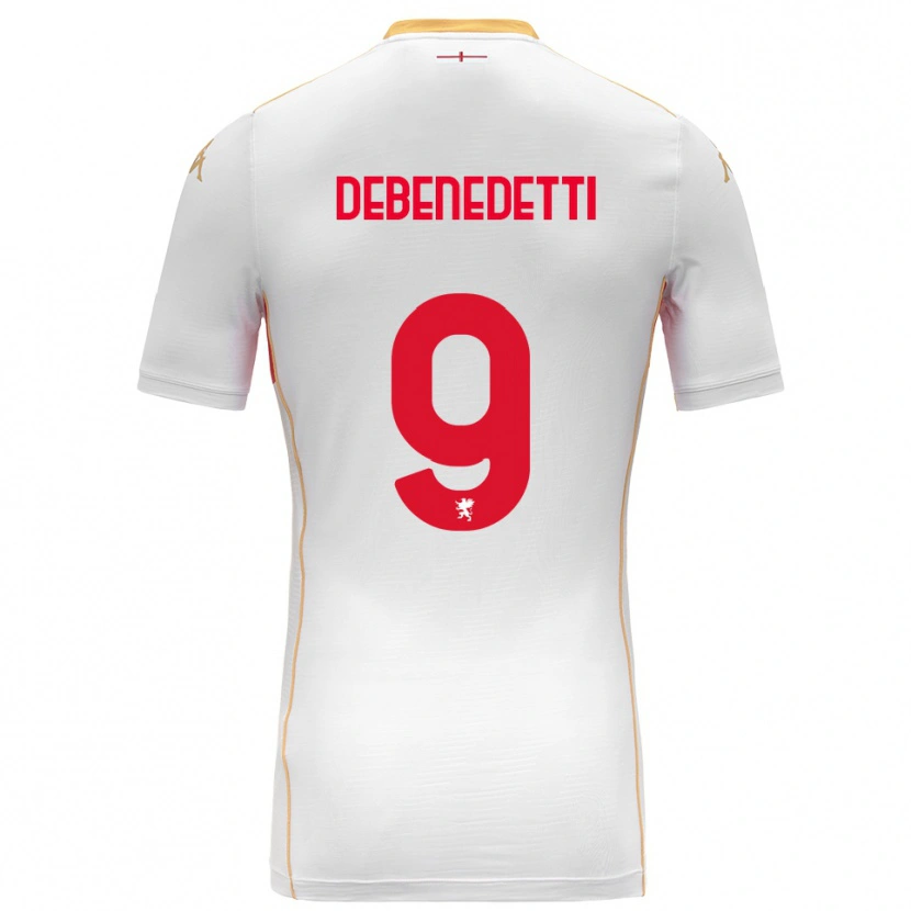Danxen Kvinnor Alessandro Debenedetti #9 Vit Röd Bortatröja Matchtröjor 2025/26 Tröjor T-Tröja