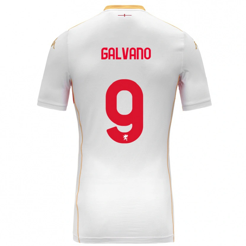Danxen Kvinnor Cristian Galvano #9 Vit Röd Bortatröja Matchtröjor 2025/26 Tröjor T-Tröja