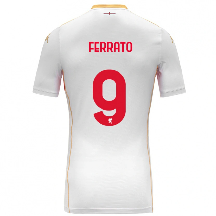 Danxen Kvinnor Claudia Ferrato #9 Vit Röd Bortatröja Matchtröjor 2025/26 Tröjor T-Tröja