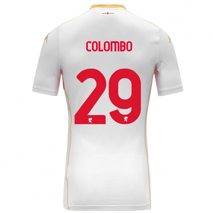 Danxen Kvinnor Lorenzo Colombo #29 Vit Röd Bortatröja Matchtröjor 2025/26 Tröjor T-Tröja