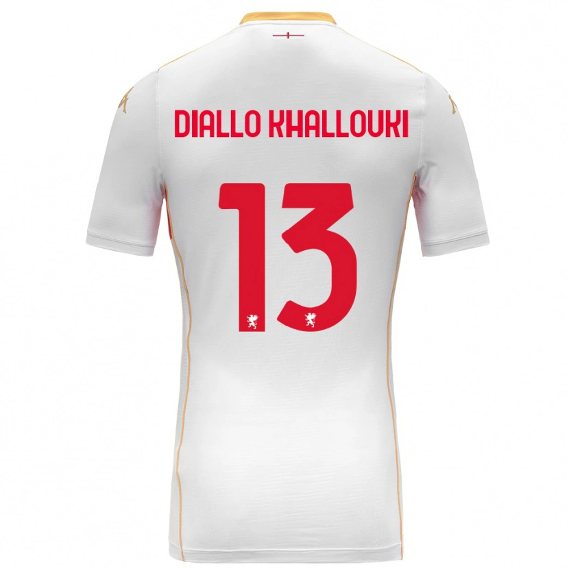 Danxen Kvinnor Siaka Diallo Khallouki #13 Vit Röd Bortatröja Matchtröjor 2025/26 Tröjor T-Tröja