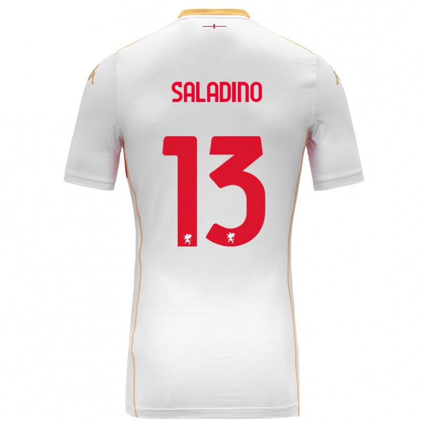 Danxen Kvinnor Luca Saladino #13 Vit Röd Bortatröja Matchtröjor 2025/26 Tröjor T-Tröja