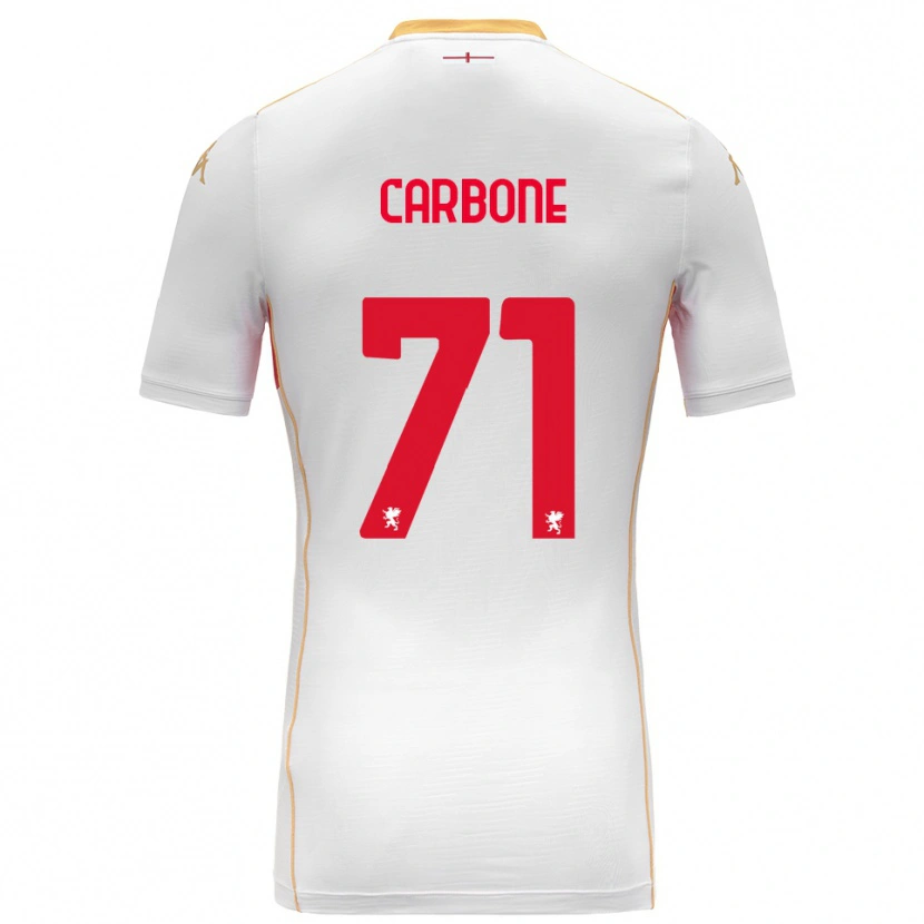 Danxen Kvinnor Filippo Carbone #71 Vit Röd Bortatröja Matchtröjor 2025/26 Tröjor T-Tröja