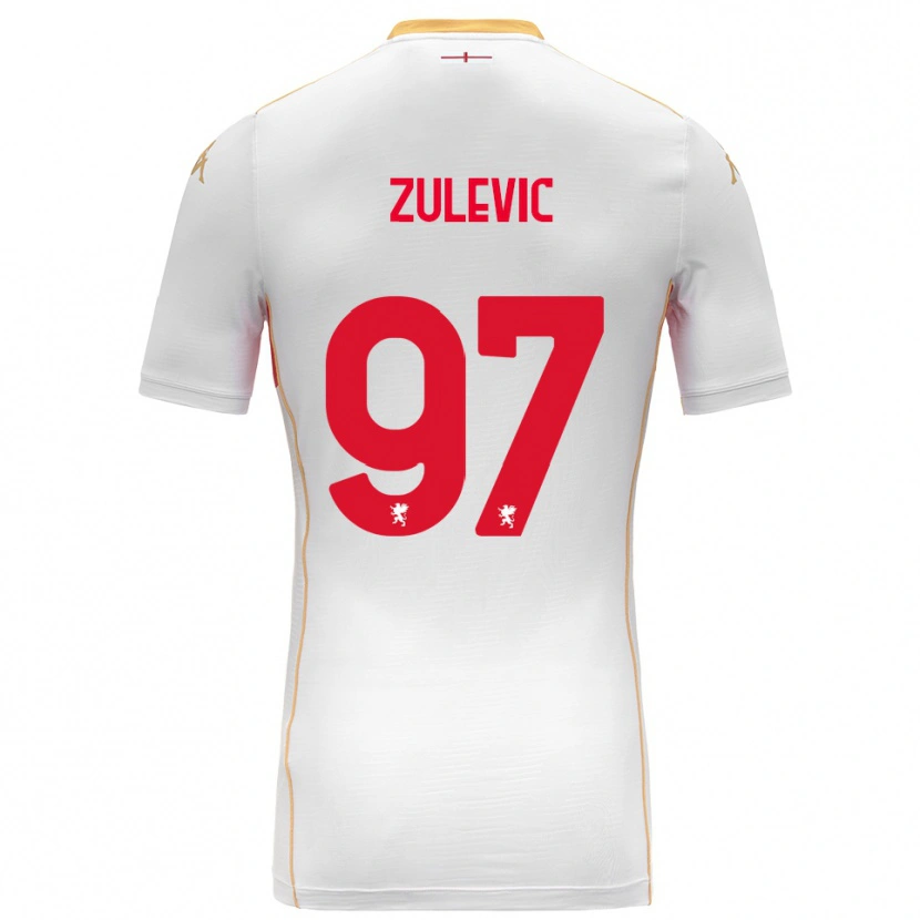 Danxen Kvinnor Adam Zulevic #97 Vit Röd Bortatröja Matchtröjor 2025/26 Tröjor T-Tröja