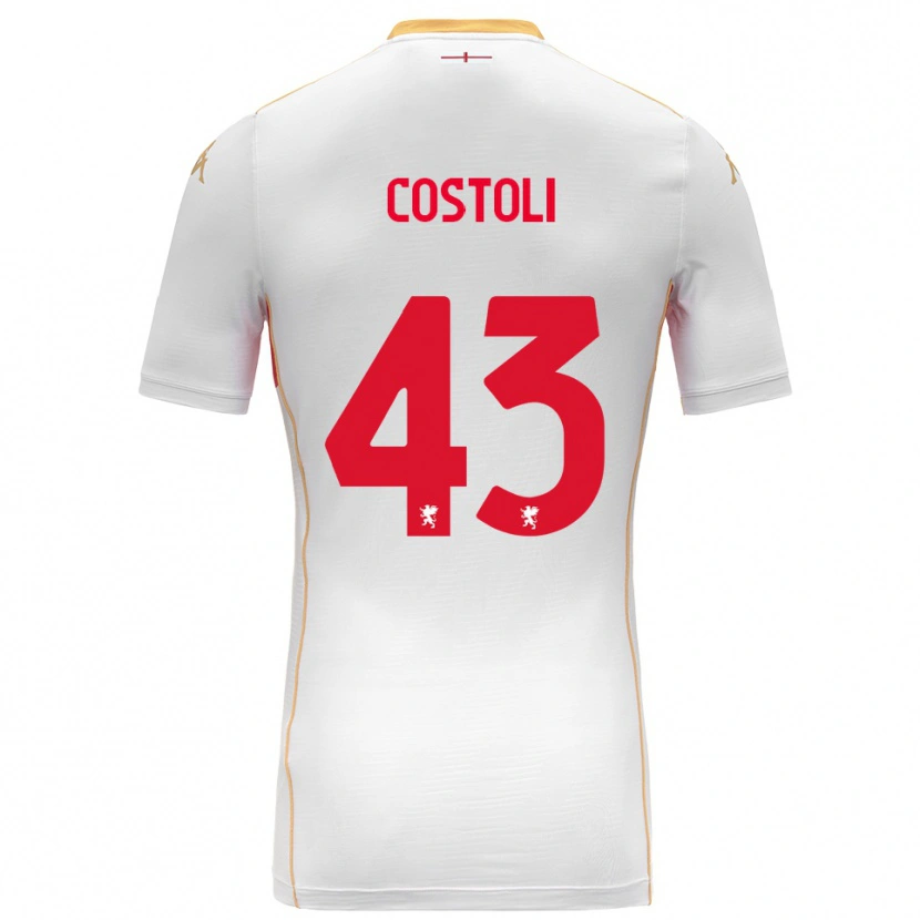 Danxen Kvinnor Lorenzo Costoli #43 Vit Röd Bortatröja Matchtröjor 2025/26 Tröjor T-Tröja
