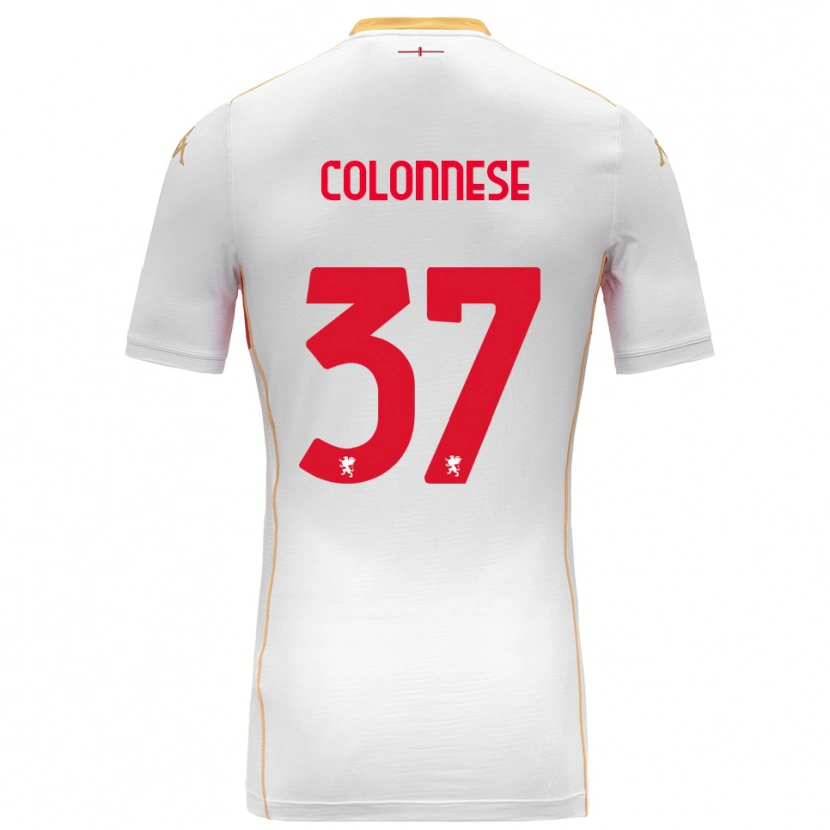 Danxen Kvinnor Lorenzo Colonnese #37 Vit Röd Bortatröja Matchtröjor 2025/26 Tröjor T-Tröja