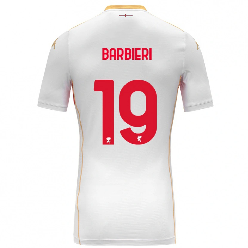 Danxen Kvinnor Filippo Barbieri #19 Vit Röd Bortatröja Matchtröjor 2025/26 Tröjor T-Tröja